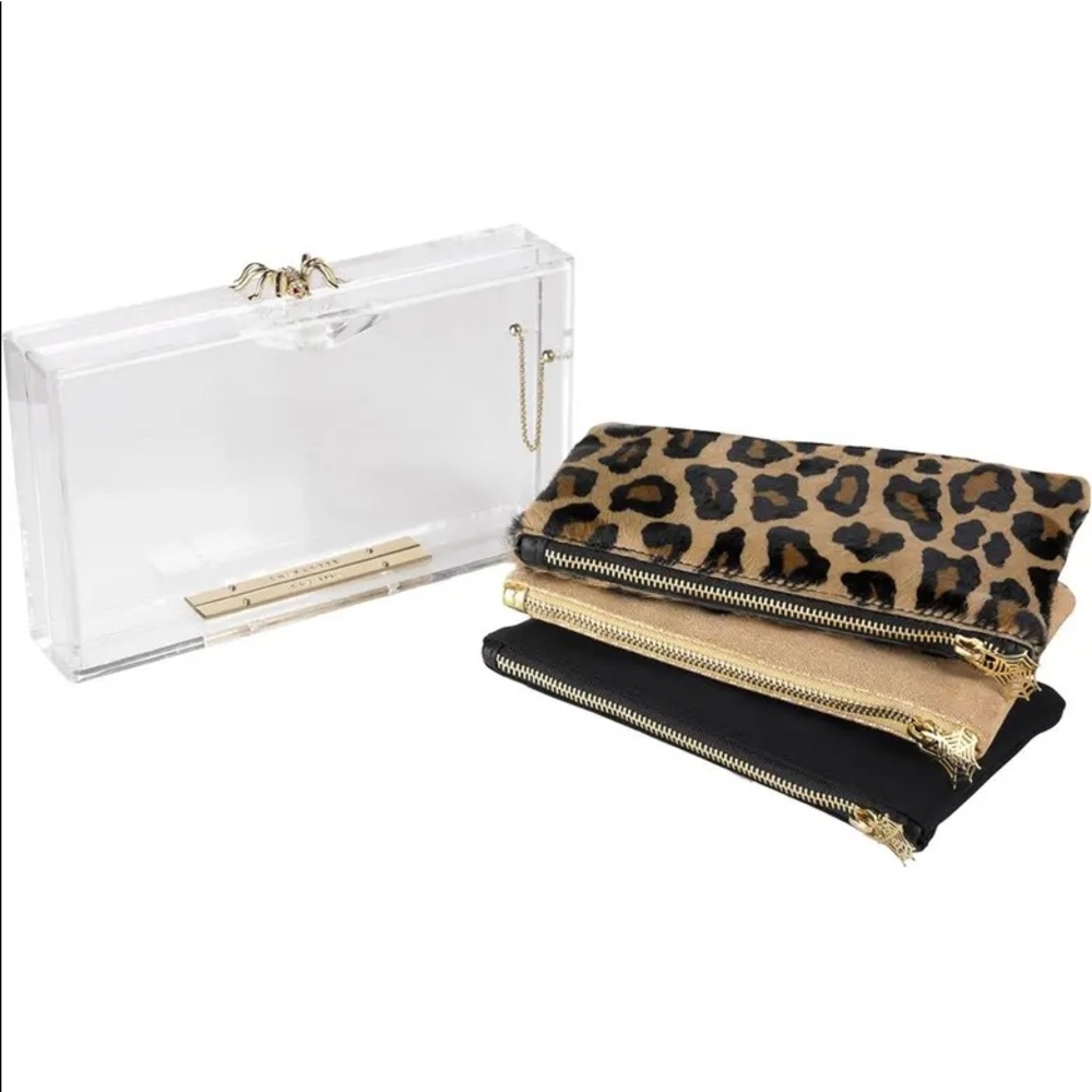Charlotte Olympia Lucite Clutch with 3 inserts
